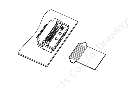 翻蓋臥貼0.5mm Pitch H2.0（帶扣、大焊片） 